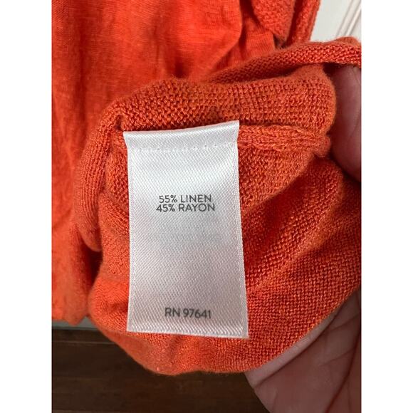 Women's J. Jill Zinnia Sweater Plus Size 1X Burnt Orange Linen Blend - Picture 6 of 8